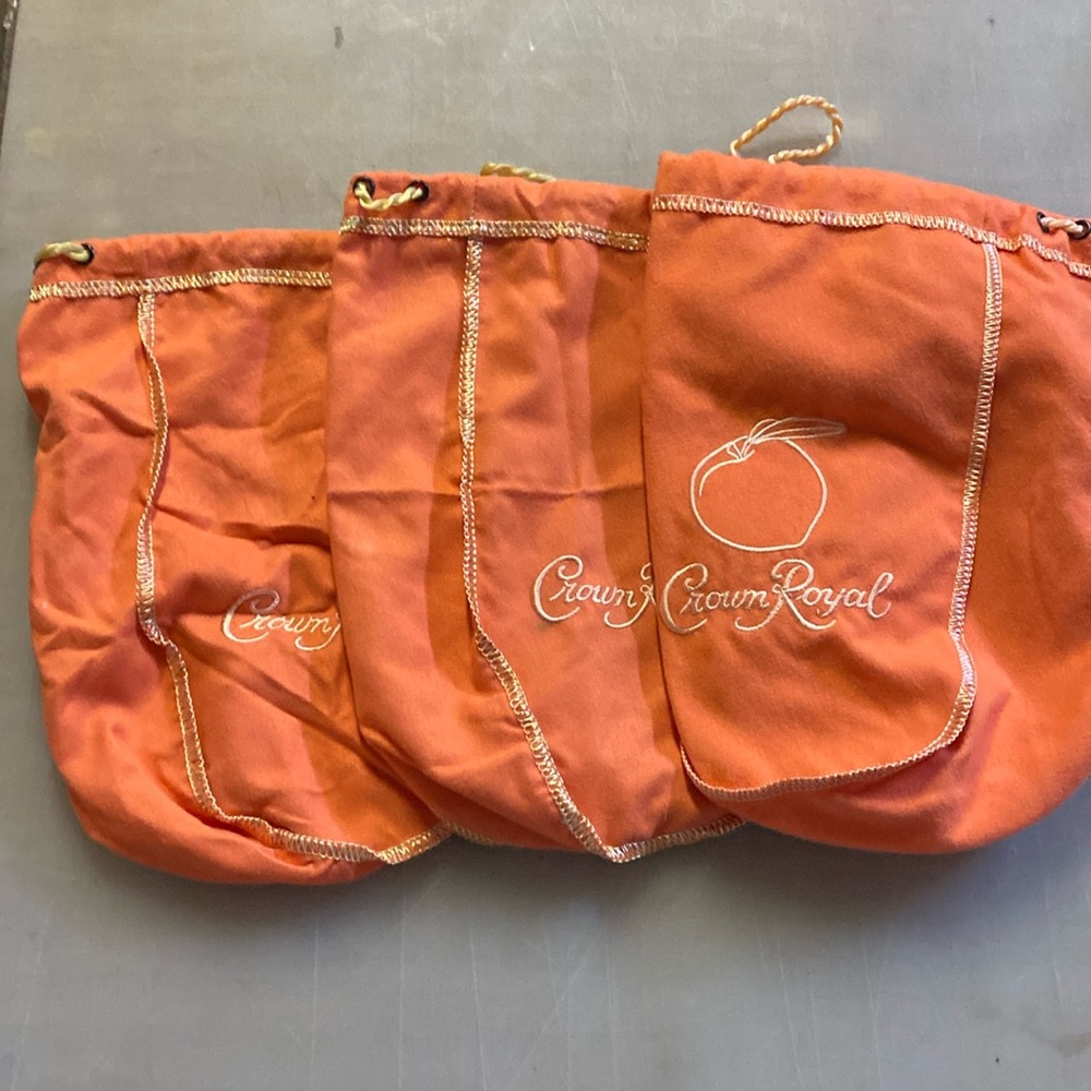 Lot of 3 Crown Royal Bags Drawstring Bag Pouch Holder Liquor #Crown1